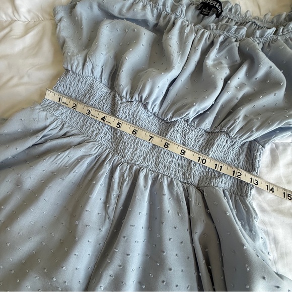 Harper & Ivy Light Blue Swiss Dot Ruffle Romper Size L - Picture 12 of 14